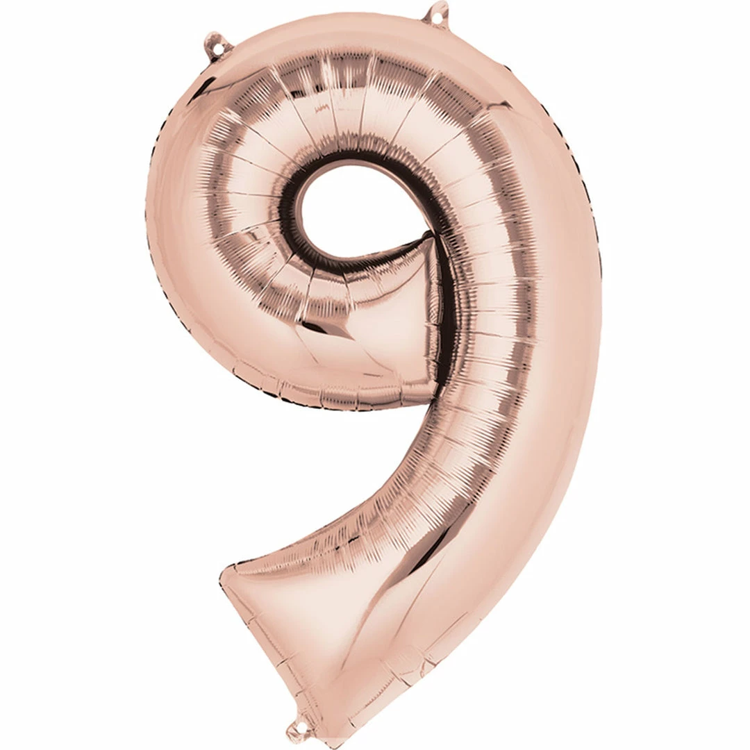 Balloon Agencies Large Number 9 Balloon - Rose Gold