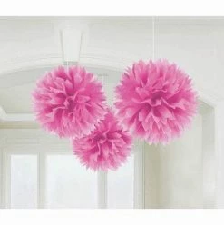Balloon Agencies Pink Tissue Fuffly Balls Pk3