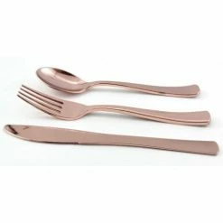 Alpen Rose Gold Plastic Cutlery Set Pk24