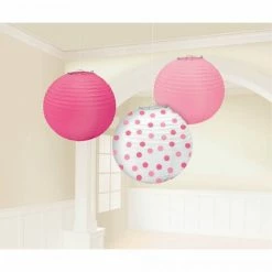 Balloon Agencies Baby Girl Paper Lanterns Pack Of 3