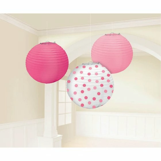 Balloon Agencies Baby Girl Paper Lanterns Pack Of 3