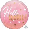Party Planet Hello World Balloon - Pink Baby Balloons