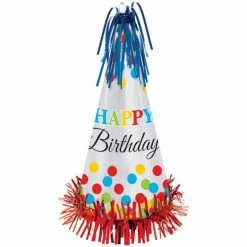 Balloon Agencies Large Birthday Hat W/foil & Fringe Party Hats