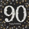 Balloon Agencies 90th Napkins | Black Gold & Silver