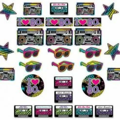 Balloon Agencies 80's & 90's 80's Theme Cutouts - I Love 80's