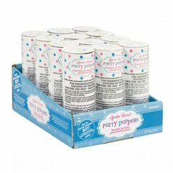 Party Planet Sparklers & Poppers Gender Reveal Confetti Popper Box Of 12 - Boy