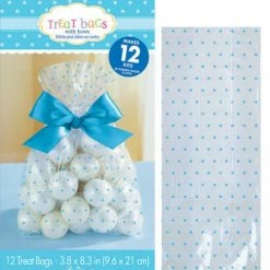 Balloon Agencies Baby Shower Treat Bags With Bows | Blue