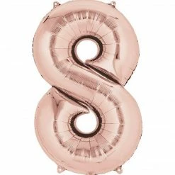 Balloon Agencies Large Number 8 Balloon - Rose Gold Letters & Numbers - Large