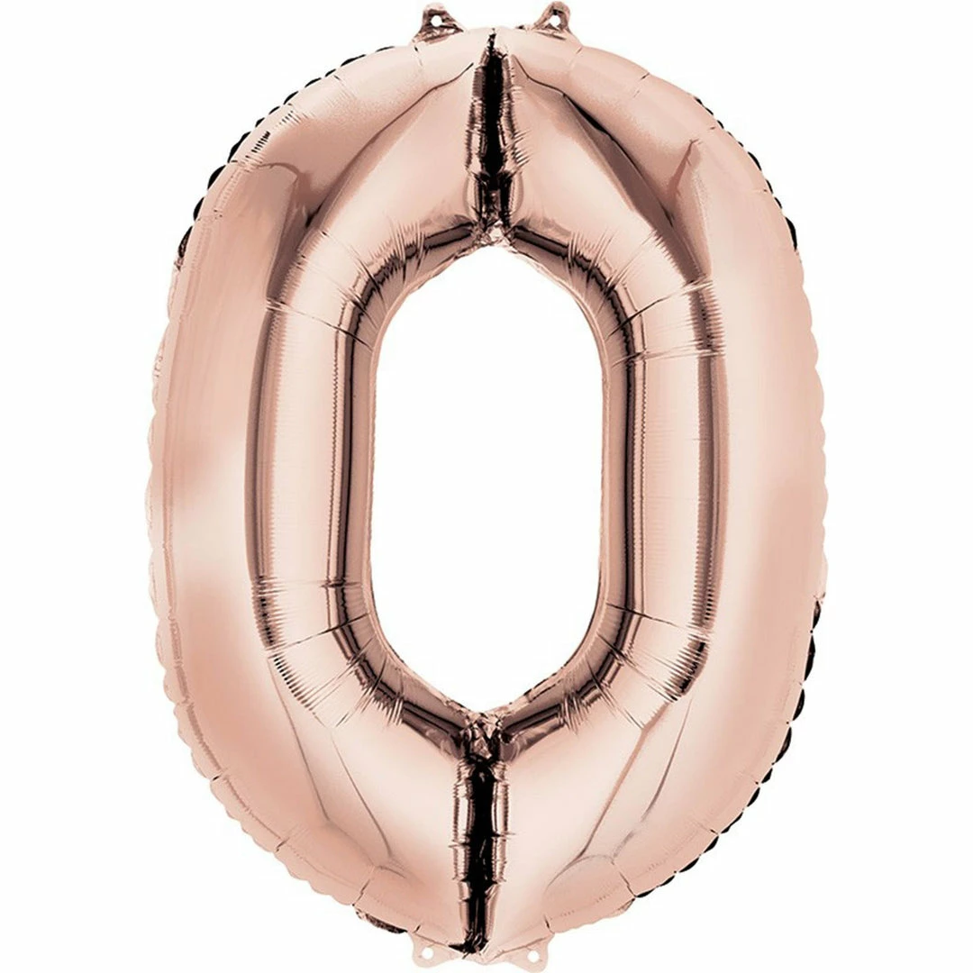 Balloon Agencies Large Number 0 Balloon - Rose Gold