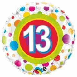 Party Planet Send Balloons 13th Birthday Balloon Multi / Flat - Helium Filled - Bouquet