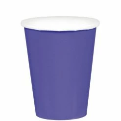 Not Specified Dark Purple Paper Cups Pk8 Paper Cups - Plain