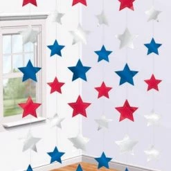 Balloon Agencies Red, White & Blue Star String Decorations