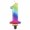 Alpen Number 1 Rainbow Candle | Short
