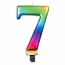 Alpen Candles Number 7 Rainbow Candle | Short