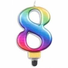 Alpen Candles Number 8 Rainbow Candle | Short