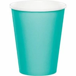 Not Specified Teal Paper Cups Pk24 Paper Cups - Plain