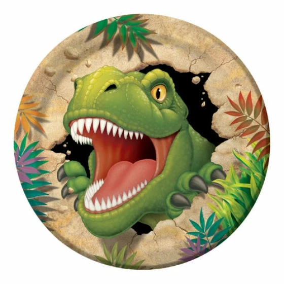 Balloon Agencies Plates - Printed Dinosaur Paper Plates Pk8