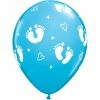 Not Specified Printed Balloons Footprints Blue Balloons - Singles Or Packs - Helium Filled Or Flat