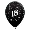Not Specified 18th Balloon Black - Singles Or Packs - Helium Filled Or Flat - Choose Your Colour