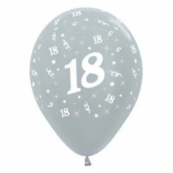Not Specified 18th Balloon Black - Singles Or Packs - Helium Filled Or Flat - Choose Your Colour