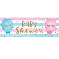 Balloon Agencies Gender Reveal Large Banner | Bow Or Bow Tie ?
