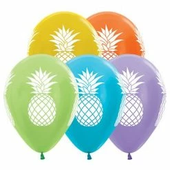 Not Specified Pineapple Balloons Pearl Assorted - Single Or Pack - Helium Filled Or Flat