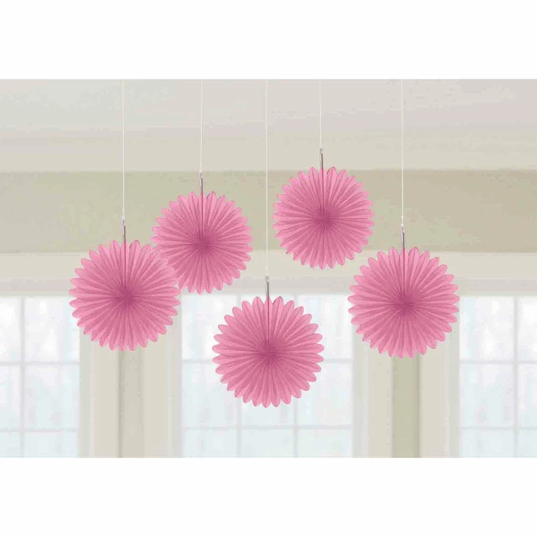 Balloon Agencies Paper Decor & Lanterns Hanging Fans 15cm | Pink | 5pk