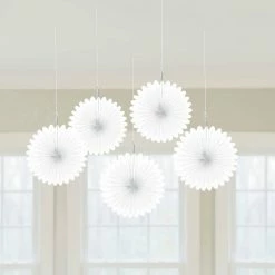 Balloon Agencies Hanging Fans 15cm | White| 5pk