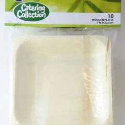 Alpen Wooden Plates 14cm X 14cm Pk10