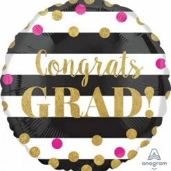 Party Planet Congrats Grad Balloon Pink & Gold