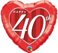 Not Specified Happy 40th Foil Balloon Send Balloons