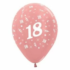 Not Specified 18th Balloon Black - Singles Or Packs - Helium Filled Or Flat - Choose Your Colour