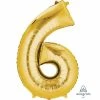 Balloon Agencies Large Number 6 Balloon - Gold 86cm