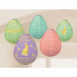 Balloon Agencies Mini Easter Egg Lanterns | Gold Printed | 5pk