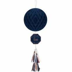 Balloon Agencies Hens Night / Bridal Shower Navy Hanging Decorations With Love & Tassel