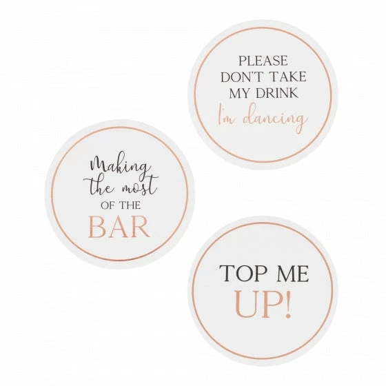 Balloon Agencies Ginger Ray Copper Foiled Slogan Drink Coasters