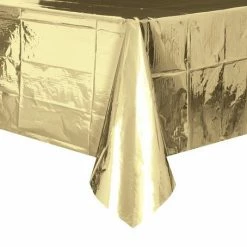Metero White Gold Metallic Table Cover Tablecovers