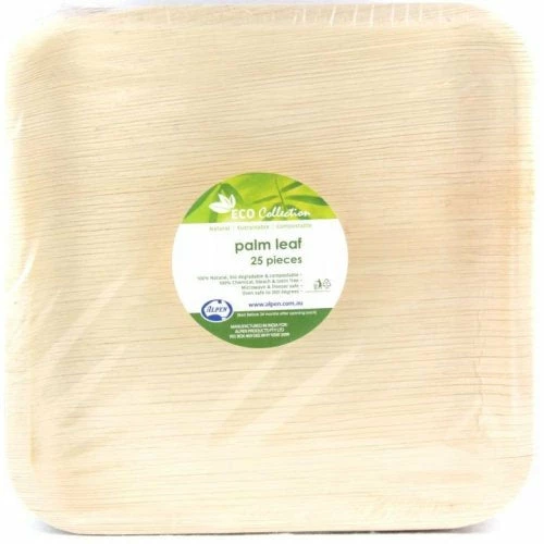 Alpen Eco Friendly & Wooden Supplies Wooden Square Plates | Large Pk25 | 10 Inch
