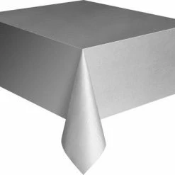 Metero Silver Plastic Tablecover Catering