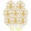 Not Specified Pineapple Print Balloons Gold On Clear - Singles Or Packs - Helium Filled Or Flat