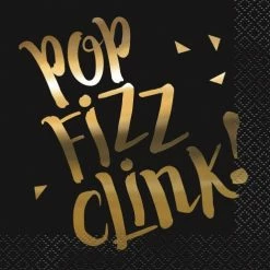 Not Specified New Years Eve POP FIZZ CLINK Beverage Napkins Pk16