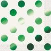 Meteor Green Metallic Dots - Beverage Napkins Napkins - Printed