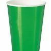 Meteor Metallic Green Paper Cups 355ml Pk8