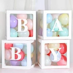 Haydens Baby Gender Reveal Alphabet Blocks'BABY' White Boxes