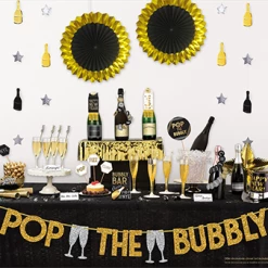 Balloon Agencies New Year Decorating Kit - Gold Glitter - Bubbly Bar Decorating Kits