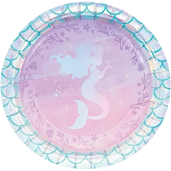 Balloon Agencies Mermaid Iridescent Snack Plates 8pk