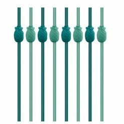 Balloon Agencies Pineapple Reusable Straws 10pcs Hawaiian / Tropical