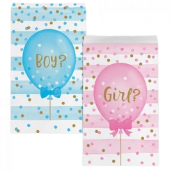Balloon Agencies Gender Reveal Paper Treat Bags | 19cm X11cm Baby Gender Reveal