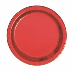Meteor Metallic Red Snack Paper Plates Pk8