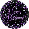 Balloon Agencies Happy Birthday Plates | Pink & Black